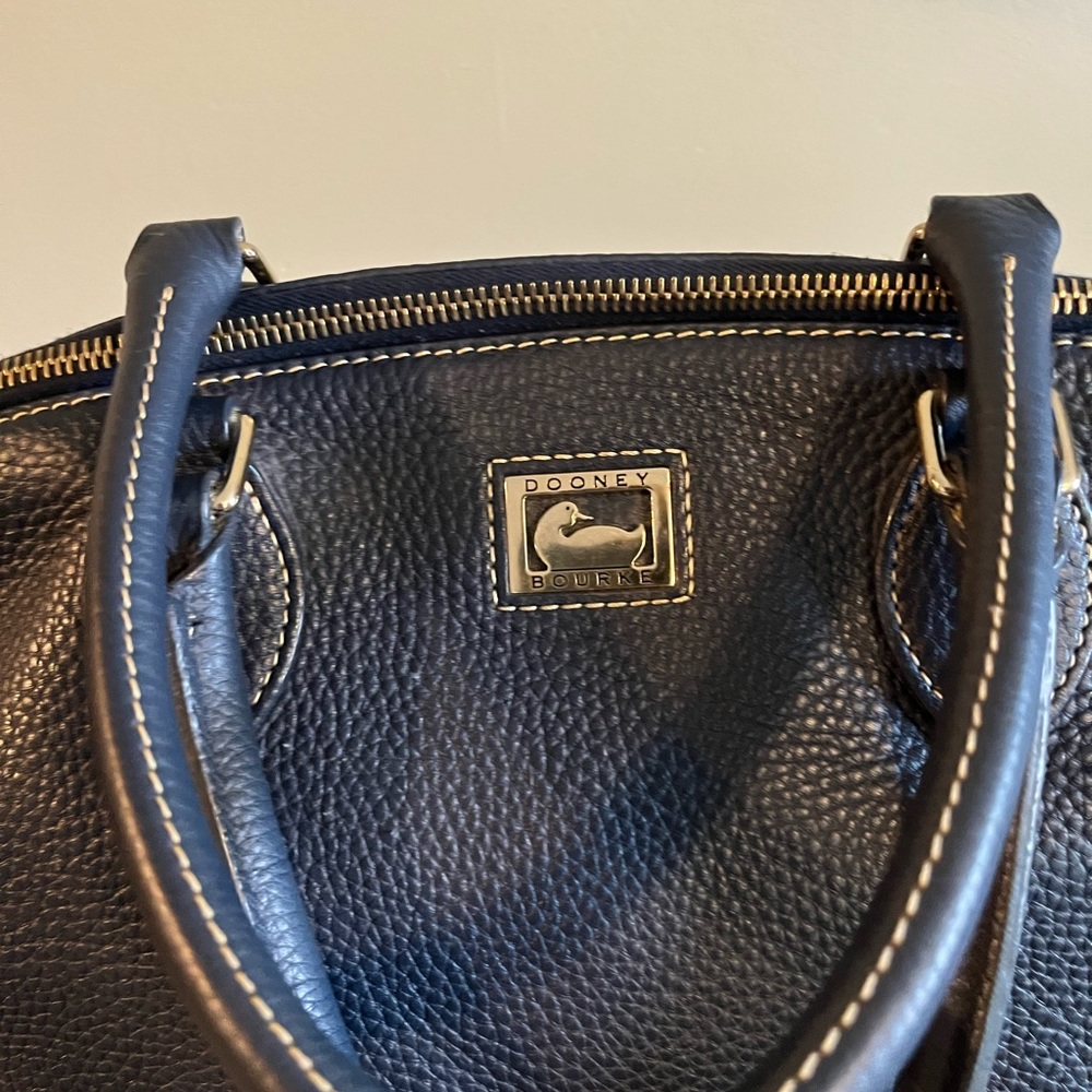 Dooney & Bourke Blue Dillen Large Pebble Leather Satchel Purse - Picture 7 of 16